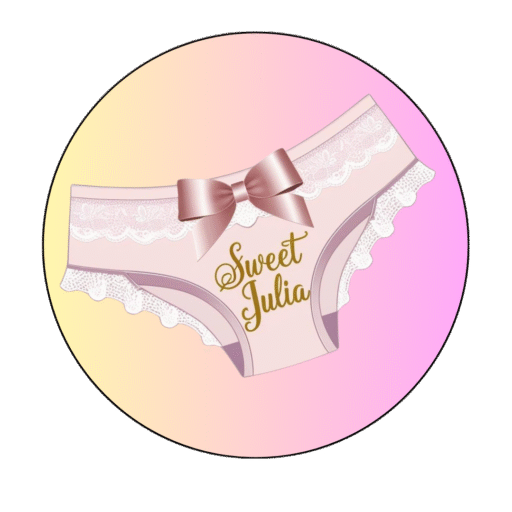 logo d'une culotte avec le nom sweet julia