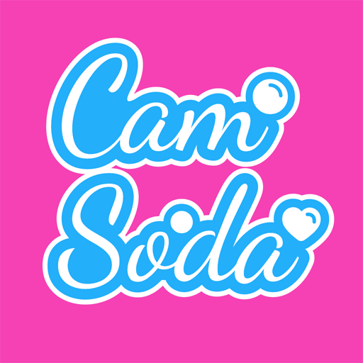 Logo de Cam Soda sur un arrière-plan rose vif.