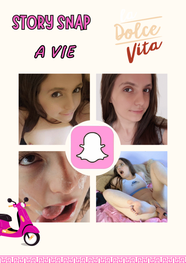 story porno de quatre photos d'une fille nue avec le logo de snap
