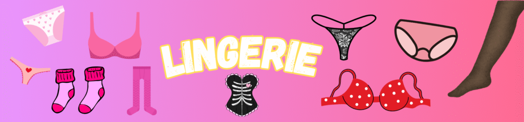 Illustration de lingerie colorée avec des chaussures assorties, le tout dans un style cartoon amusant et séduisant.